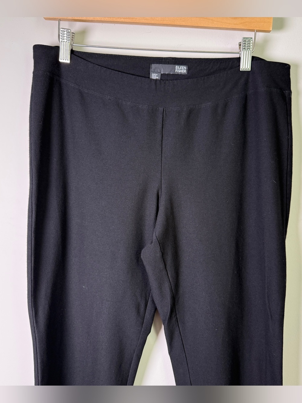 Eileen Fisher Black Slim Ankle Pull On Pants Quiet Luxury Minimalist Old Money M